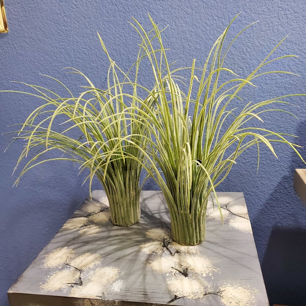 Artificial Grass Vases, Set of Two, Rare Vintage